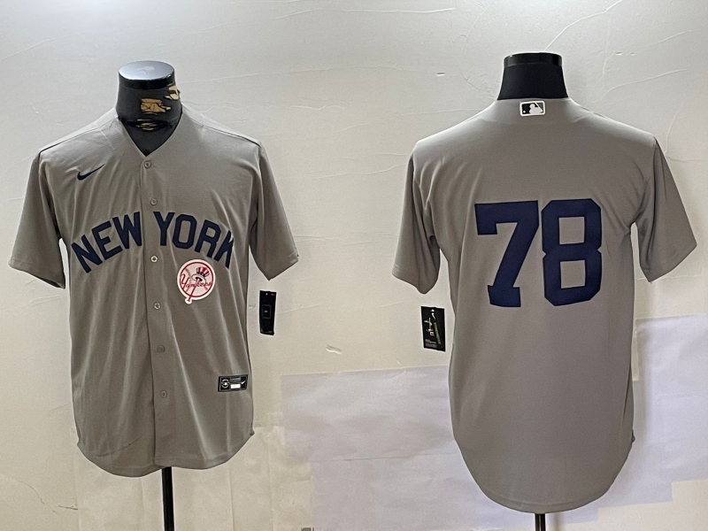 Personalized Men’s New York Yankees #78 Kellin Deglan Grey Cool Base Stitched Baseball Jerseys