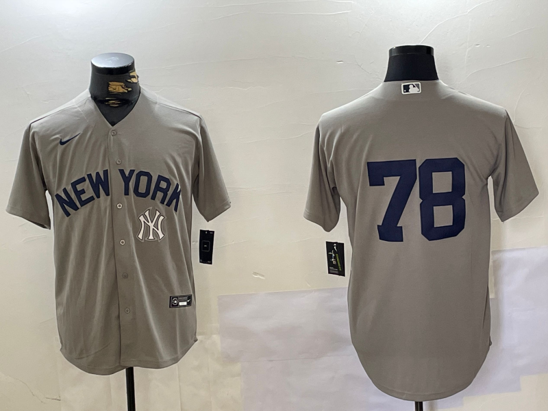 Personalized Men’s New York Yankees #78 Kellin Deglan Grey Cool Base Stitched Baseball Jerseys