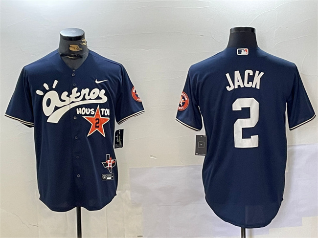 Personalized Men’s Houston Astros #2 David Jack Navy Cactus Jack Style Premier Limited Stitched Baseball Jersey