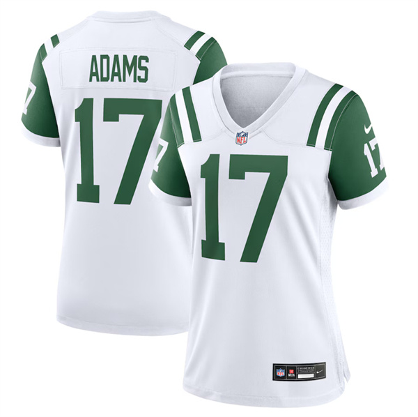 Personalized Women’s New York Jets #17 Davante Adams White Classic Alternate Stitched Jersey(Run Small)