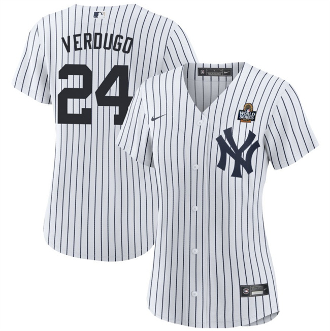 Personalized Women’s New York Yankees #24 Alex Verdugo White 2024 World Series Cool Base Stitched Baseball Jersey(Run Small)