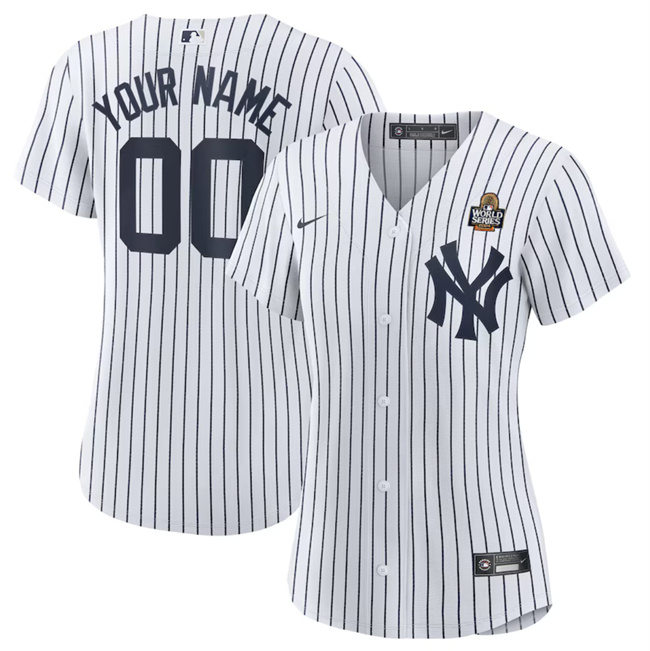 Personalized Women’s New York Yankees Active Player White 2024 World Series Cool Base Stitched Baseball Jersey(Run Small)