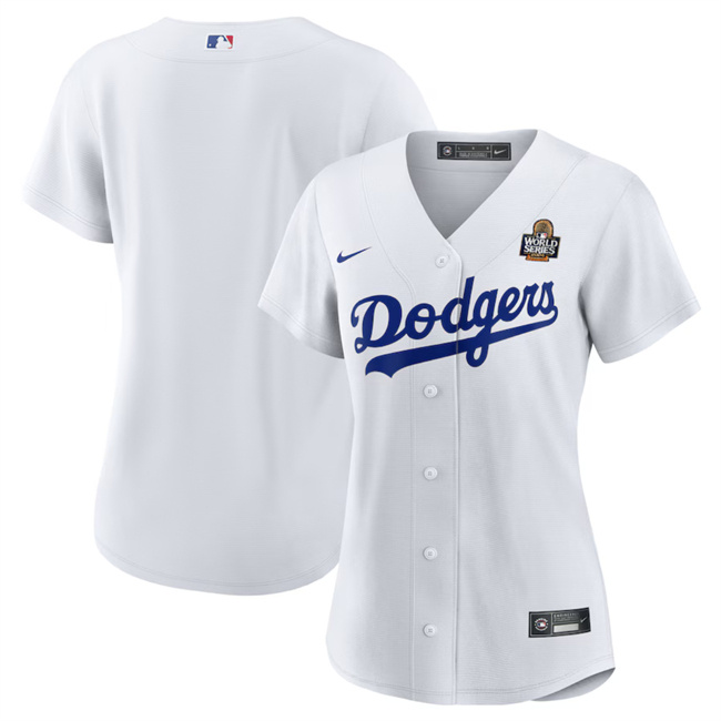 Personalized Women’s Los Angeles Dodgers Blank White 2024 World Series Cool Base Stitched Baseball Jersey(Run Small)