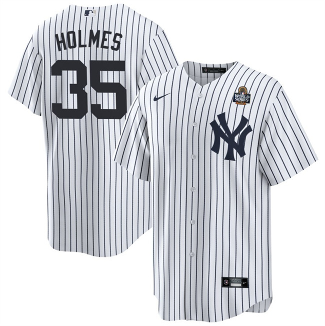 Personalized Men’s New York Yankees #35 Clay Holmes White 2024 World Series Cool Base Stitched Baseball Jersey