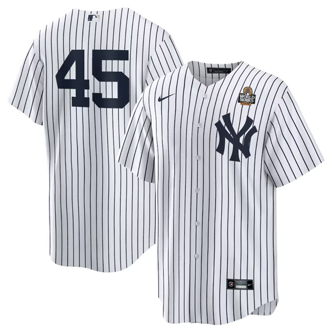 Personalized Men’s New York Yankees #45 Gerrit Cole White 2024 World Series Cool Base Stitched Baseball Jersey