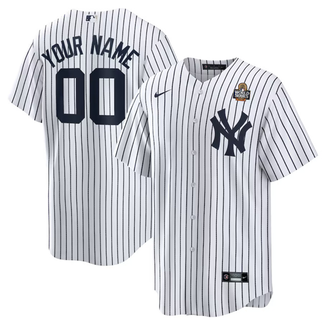 Personalized Custom Men’s New York Yankees Active Player White 2024 World Series Cool Base Stitched Baseball Jersey