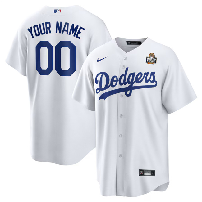 Personalized Men’s Los Angeles Dodgers ACTIVE PLAYER White 2024 World Series Cool Base Stitched Baseball Jersey