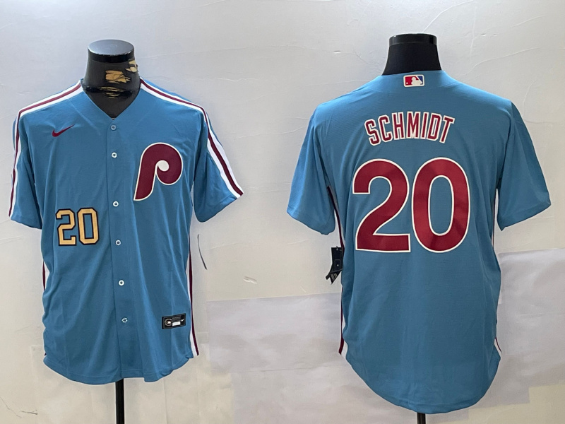 Personalized Men’s Philadelphia Phillies #20 Mike Schmidt Blue Cool Base Stitched Jerseys