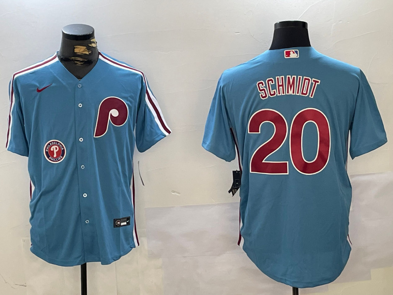 Personalized Men’s Philadelphia Phillies #20 Mike Schmidt Blue Cool Base Stitched Jerseys