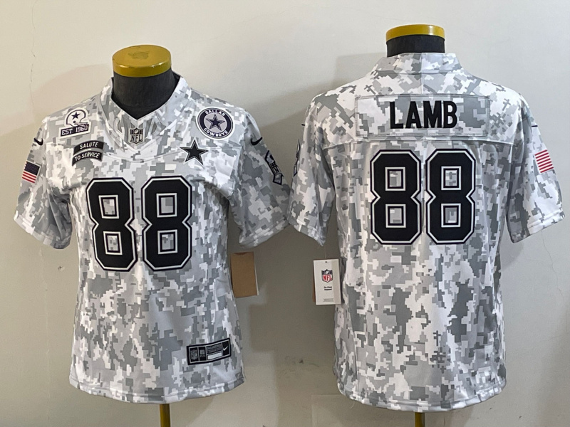 Personalized Youth Dallas Cowboys #88 CeeDee Lamb 2024 F.U.S.E Arctic Camo Salute To Service Limited Stitched Football Jerseys