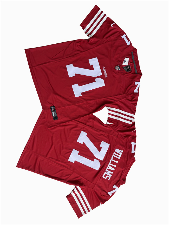 Personalized Men’s San Francisco 49ers #71 Trent Williams Red F.U.S.E. Untouchable Limited Stitched Jersey