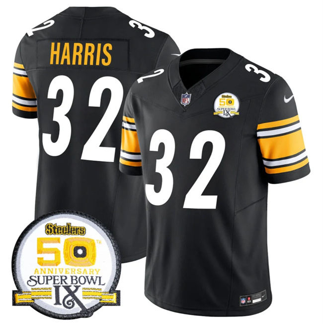 Personalized Men’s Pittsburgh Steelers #32 Franco Harris Black 2024 F.U.S.E. 50th Anniversary Of Super Bowl IX Alternate Untouchable Limited Stitched Jersey