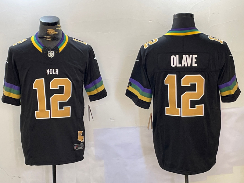 Personalized Men’s New Orleans Saints #12 Chris Olave Black 2024 F.U.S.E. Limited Stitched Jerseys