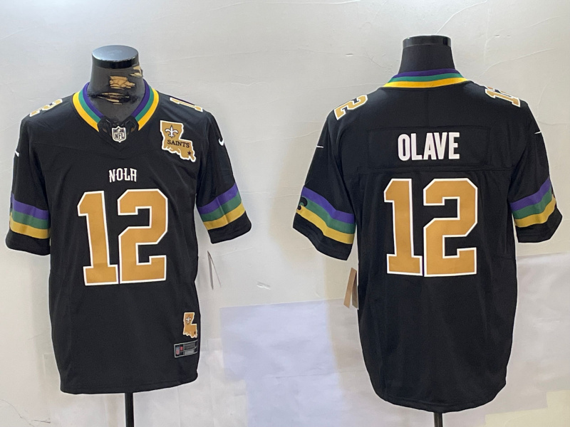 Personalized Men’s New Orleans Saints #12 Chris Olave Black 2024 F.U.S.E. Limited Stitched Jerseys