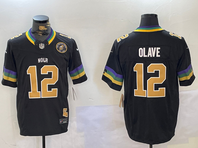 Personalized Men’s New Orleans Saints #12 Chris Olave Black 2024 F.U.S.E. Limited Stitched Jerseys