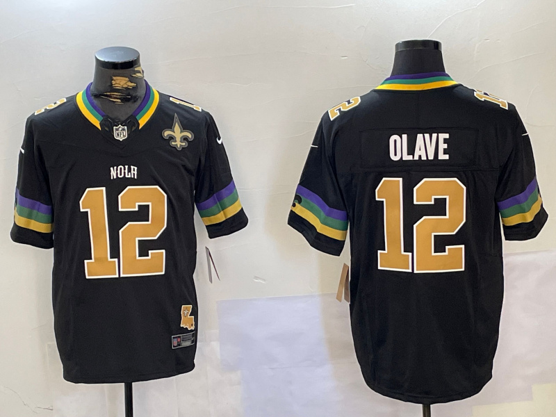 Personalized Men’s New Orleans Saints #12 Chris Olave Black 2024 F.U.S.E. Limited Stitched Jerseys