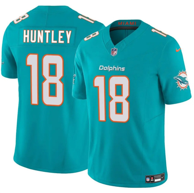 Personalized Men’s Miami Dolphins #18 Tyler Huntley Aqua 2024 F.U.S.E Limited Stitched Football Jersey