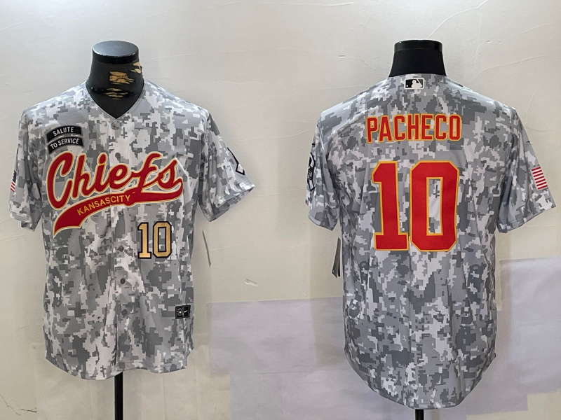Personalized Men’s Kansas City Chiefs #10 Isiah Pacheco 2024 Arctic Camo Salute To Service Stitched Baseball Jerseys