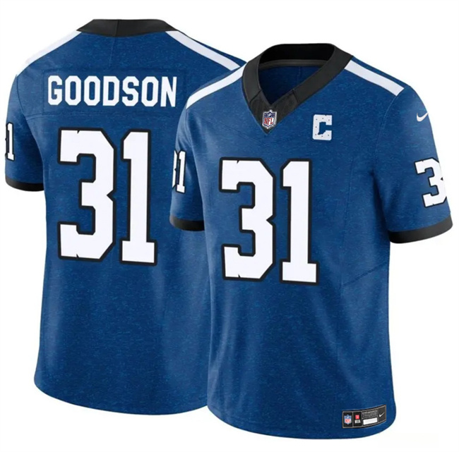 Personalized Men’s Indianapolis Colts #31 Tyler Goodson Blue 2024 F.U.S.E. Throwback Limited Stitched Football Jersey