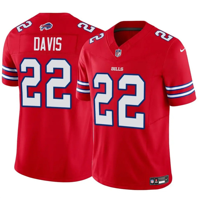 Personalized Men’s Buffalo Bills #22 Ray Davis Red 2024 F.U.S.E. Untouchable Limited Stitched Football Jersey