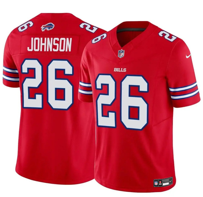 Personalized Men’s Buffalo Bills #26 Ty Johnson Red 2024 F.U.S.E. Untouchable Limited Stitched Football Jersey