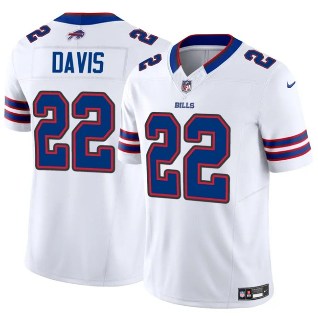 Personalized Men’s Buffalo Bills #22 Ray Davis White 2024 F.U.S.E. Untouchable Limited Stitched Football Jersey