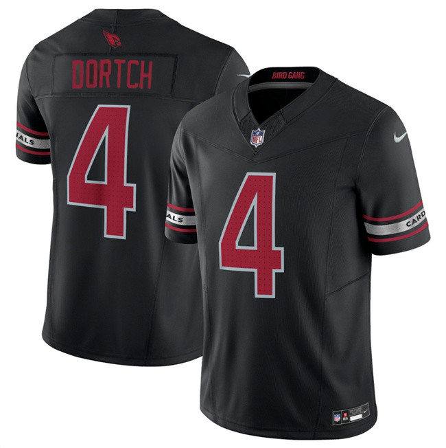 Personalized Men’s Arizona Cardinals #4 Greg Dortch Black 2024 F.U.S.E. Untouchable Limited Stitched Football Jersey