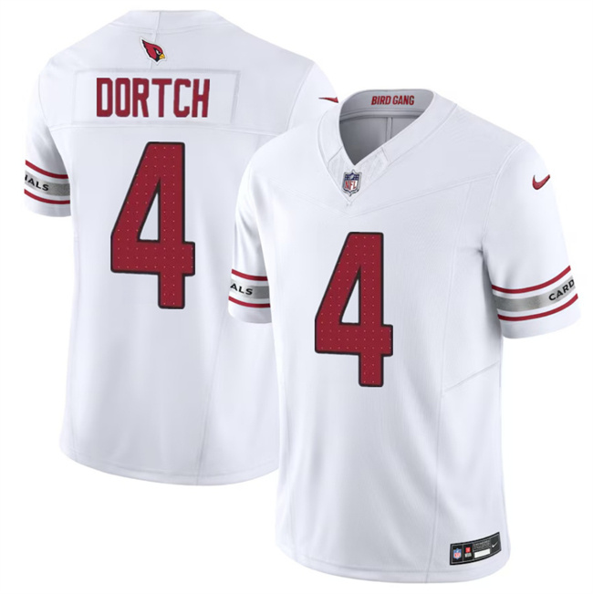 Personalized Men’s Arizona Cardinals #4 Greg Dortch White 2024 F.U.S.E. Untouchable Limited Stitched Football Jersey