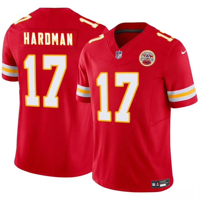 Personalized Men’s Kansas City Chiefs #17 Mecole Hardman Red 2024 F.U.S.E. Untouchable Limited Stitched Football Jersey