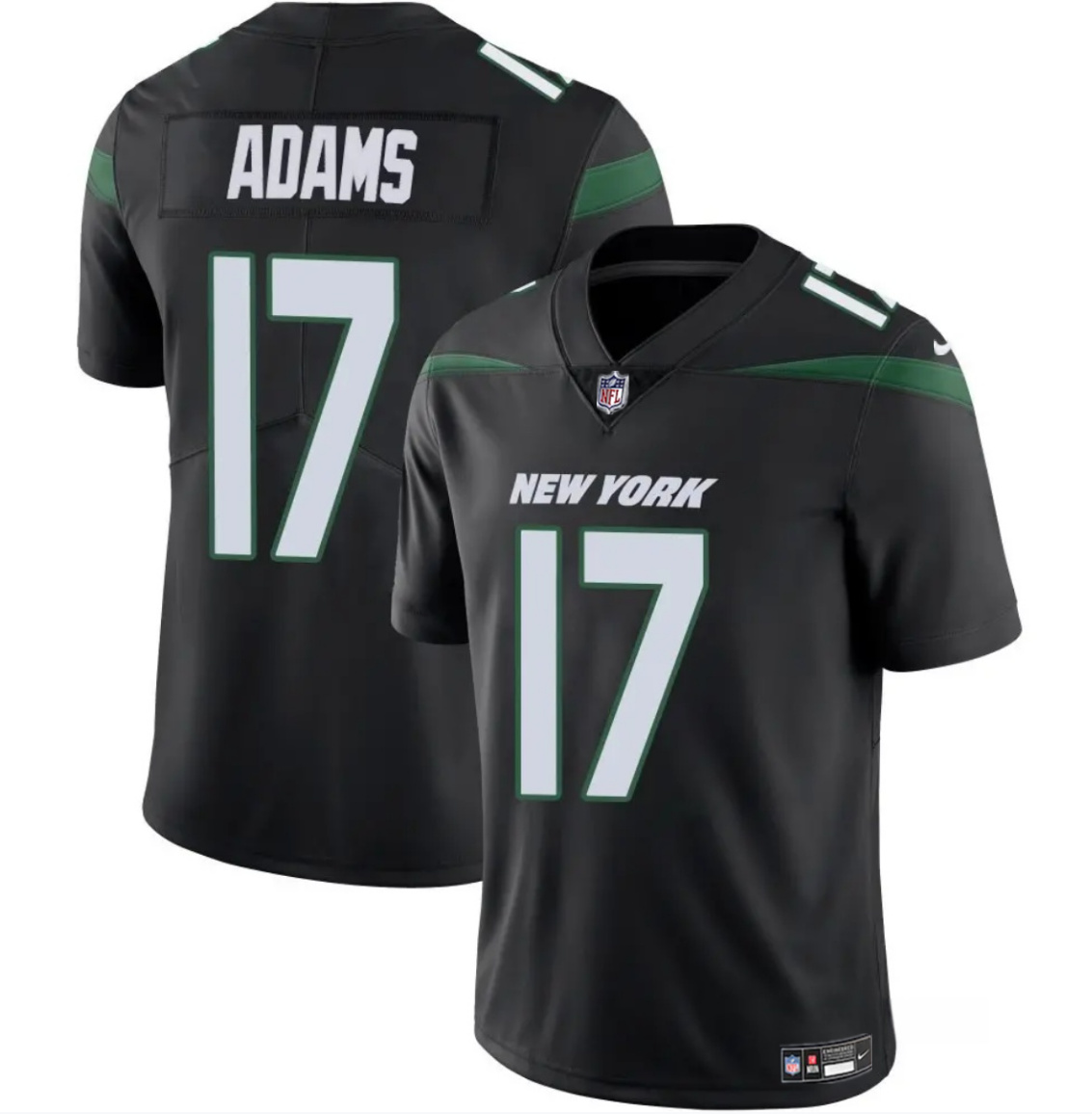 Personalized Men’s New York Jets #17 Davante Adams Black 2024 Untouchable Limited Stitched Jersey