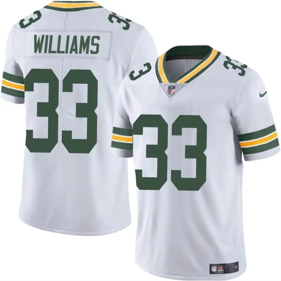 Personalized Men’s Green Bay Packers #33 Evan Williams White Untouchable Limited Stitched Jersey