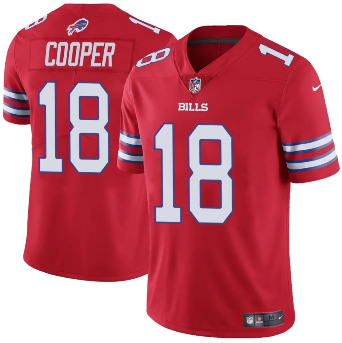 Personalized Men’s Buffalo Bills #18 Amari Cooper Red 2024 Untouchable Limited Stitched Football Jersey
