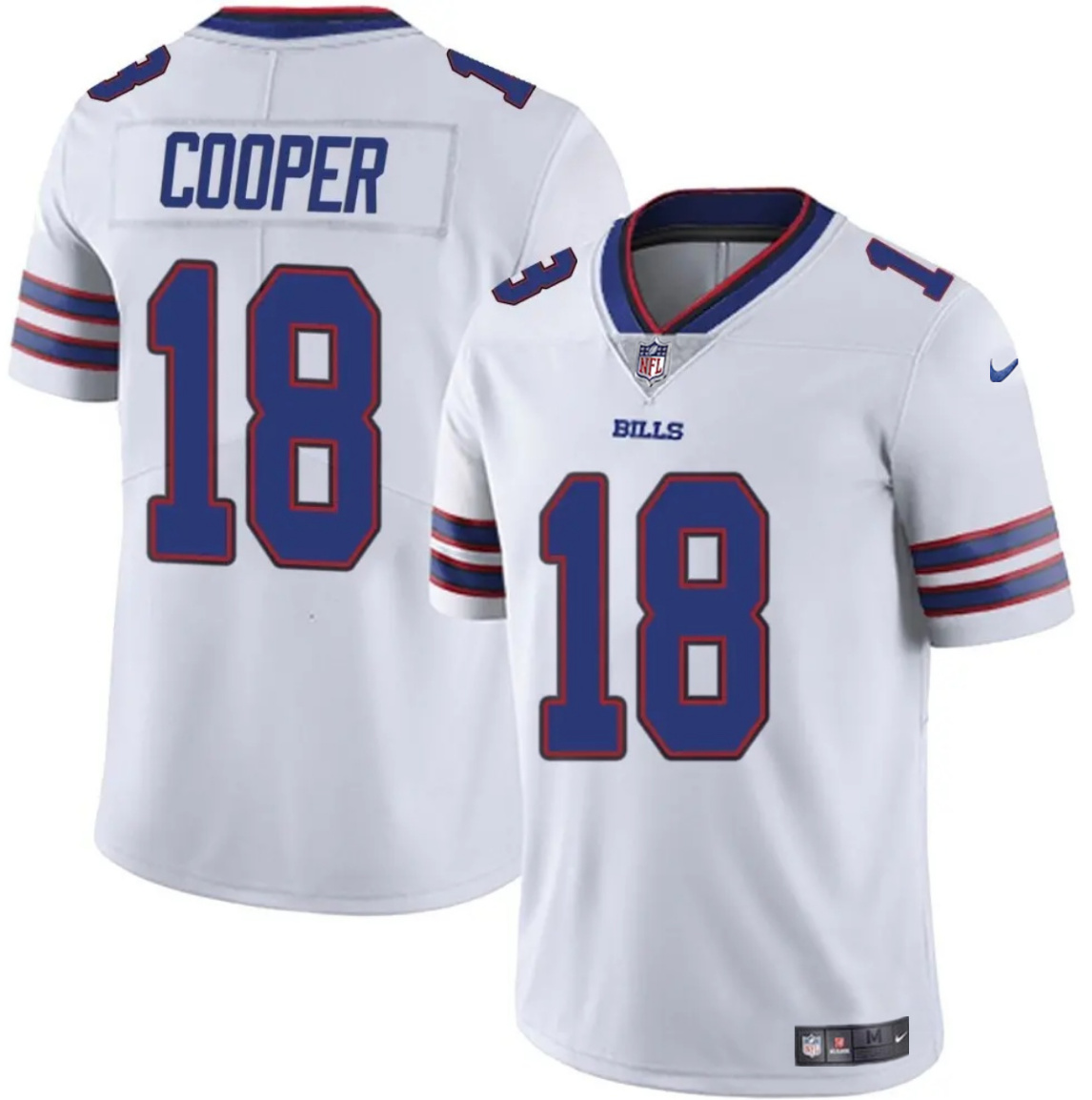 Personalized Men’s Buffalo Bills #18 Amari Cooper White 2024 Untouchable Limited Stitched Football Jersey