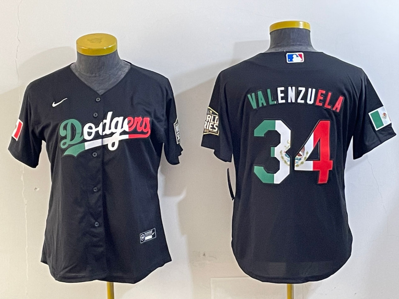 Personalized Women’s Los Angeles Dodgers #34 Fernando Valenzuela Authentic Collection Stitched MLB Jerseys