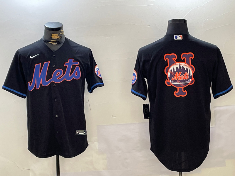 Personalized Men’s New York Mets Team Big Logo Graphite 2024 City Connect Limited Stitched Baseball Jerseys