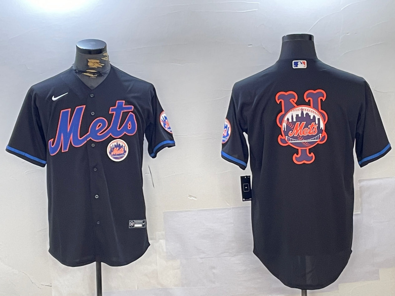 Personalized Men’s New York Mets Team Big Logo Graphite 2024 City Connect Limited Stitched Baseball Jerseys