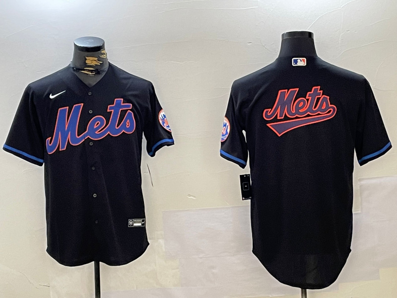 Personalized Men’s New York Mets Team Big Logo Graphite 2024 City Connect Limited Stitched Baseball Jerseys