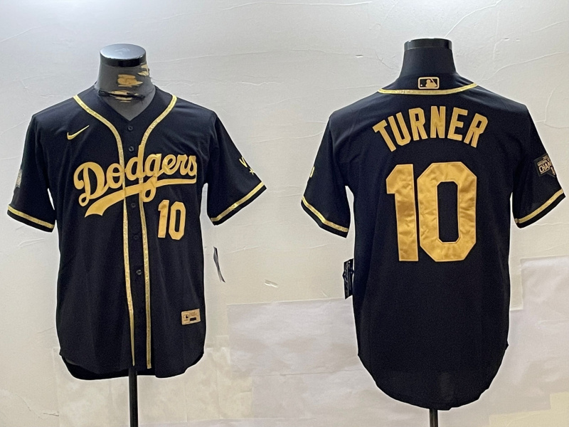 Personalized Dodgers #10 Justin Turner Black Cool Base Stitched MLB Jersey