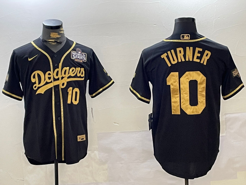 Personalized Dodgers #10 Justin Turner BLACK Cool Base Stitched MLB Jerseys