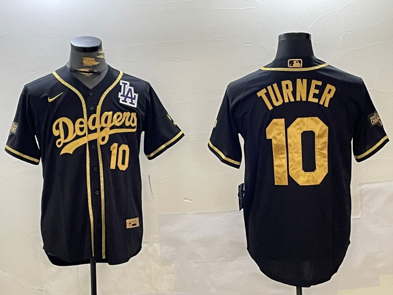 Personalized Dodgers #10 Justin Turner BLACK Cool Base Stitched MLB Jerseys