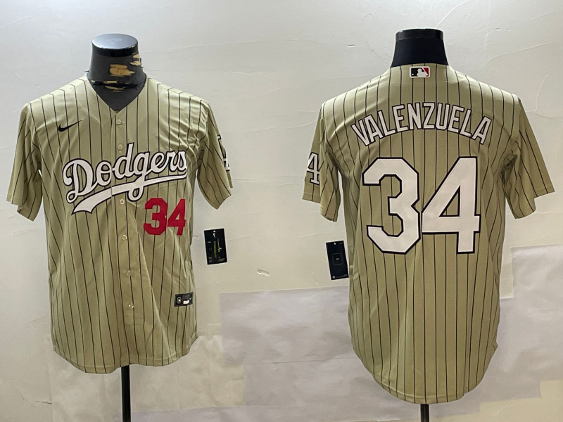Personalized Los Angeles Dodgers #34 Fernando Valenzuela Authentic Collection Stitched MLB Jersey