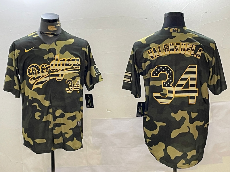 Personalized Los Angeles Dodgers #34 Fernando Valenzuela camo Authentic Collection Stitched MLB Jersey