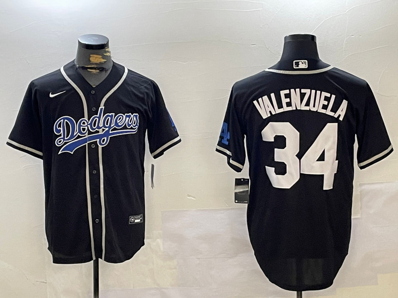 Personalized Los Angeles Dodgers #34 Fernando Valenzuela Black Authentic Collection Stitched MLB Jersey