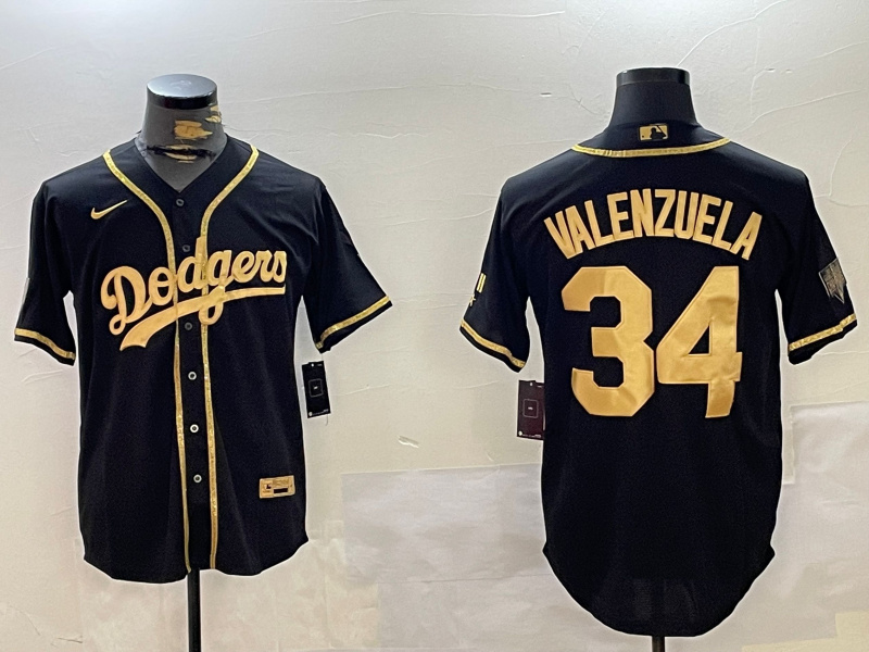 Personalized Los Angeles Dodgers #34 Fernando Valenzuela Black Authentic Collection Stitched MLB Jerseys