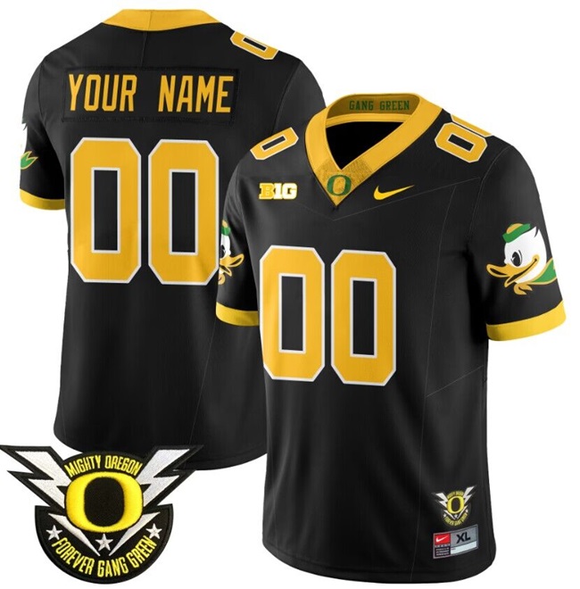 Personalized Men’s Oregon Ducks Active Player Black 2024 F.U.S.E. Forever Gang Green Stitched Football Jersey