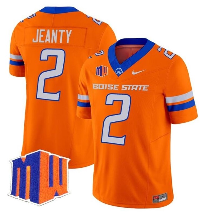 Personalized Men’s Boise State Broncos #2 Ashton Jeanty Orange 2024 F.U.S.E. Limited Stitched Football Jersey