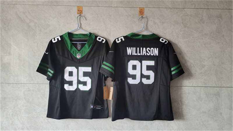Personalized Women’s New York Jets #95 Quinnen Williams Black F.U.S.E. Stitched Jersey(Run Small)