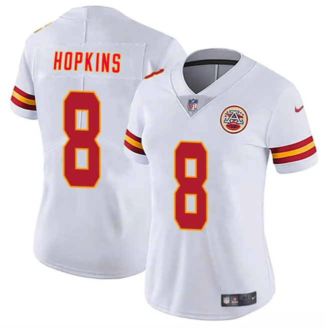 Personalized Women’s Kansas City Chiefs #8 DeAndre Hopkins White Untouchable Limited Stitched Jersey(Run Small)