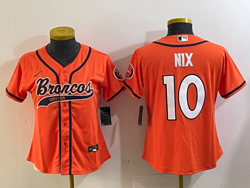Personalized Women’s Denver Broncos #10 orange Cool Base Stitched Baseball Jerseys