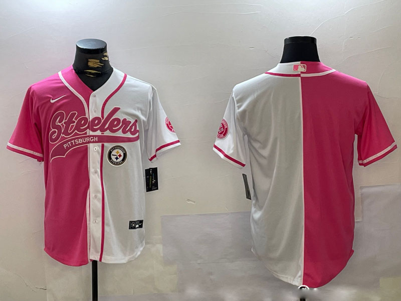 Personalized Men’s Pittsburgh Steelers Blank 2024 Arctic Red White Salute To Service Stitched Baseball Jerseys